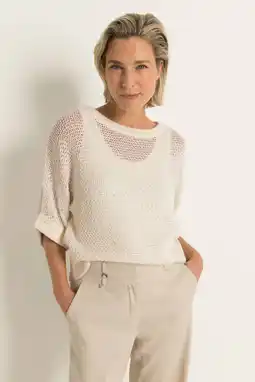 Wehkamp Claudia Sträter trui crème gebreid aanbieding