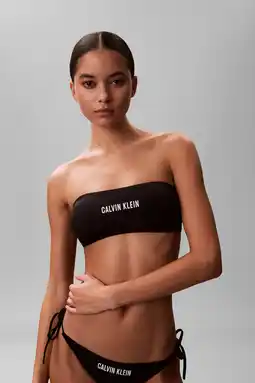 Wehkamp Calvin Klein voorgevormde strapless bandeau bikinitop zwart aanbieding
