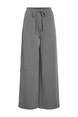Wehkamp VILA regularwaist casual broek met krijtstreep grijs aanbieding