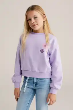 Wehkamp WE Fashion sweater met backprint lila aanbieding