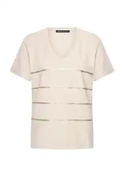 Wehkamp Expresso glitter top beige met pailletten aanbieding