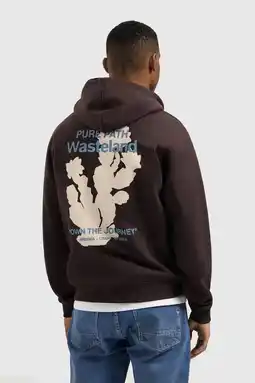 Wehkamp Pure Path hoodie donkerbruin aanbieding