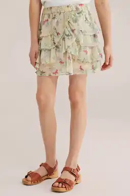 Wehkamp WE Fashion strokenrok ecru aanbieding