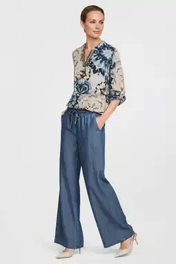 Wehkamp Dreamstar gebloemde blousetop blauw aanbieding