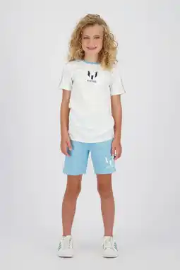 Wehkamp Messi T-shirt + korte broek lichtblauw/wit aanbieding
