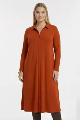 Wehkamp YOEK blousejurk roodbruin aanbieding