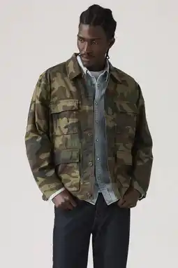 Wehkamp Levi's camouflage jack donkergroen aanbieding