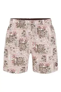 Wehkamp WE Fashion zwemshort ecru/roze aanbieding