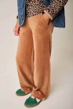 Wehkamp Tumble 'n Dry corduroy wide leg casual broek bruin aanbieding