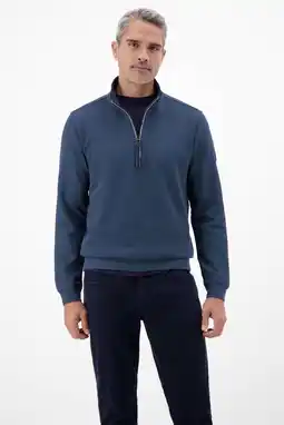 Wehkamp LERROS sweater met textuur donkerblauw aanbieding