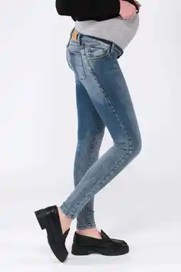 Wehkamp LOVE2WAIT highwaist zwangerschaps skinny jeans medium blue denim aanbieding