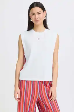 Wehkamp ICHI mouwloze top wit aanbieding