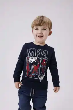 Wehkamp NAME IT MINI Marvel sweater NMMJESSIE donkerblauw/rood aanbieding