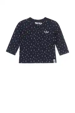 Wehkamp Dirkje baby longsleeve met katoen donkerblauw/wit aanbieding