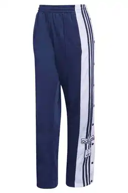Wehkamp adidas Originals regularwaist gestreepte broek donkerblauw aanbieding