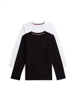 Wehkamp Tommy Hilfiger longsleeve - zwart/wit (set van 2) aanbieding