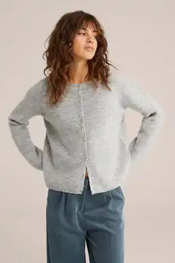 Wehkamp WE Fashion fijngebreid vest grijs aanbieding