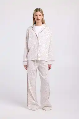Wehkamp America Today pyjamabroek Mae wit/rood aanbieding