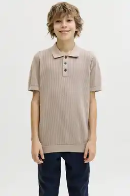 Wehkamp JACK & JONES JUNIOR polo zand fijn gebreid aanbieding