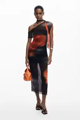 Wehkamp Desigual mesh off shoulder jurk zwart aanbieding
