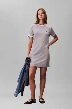 Wehkamp CALVIN KLEIN JEANS t-shirtjurk korte jurk grijs aanbieding