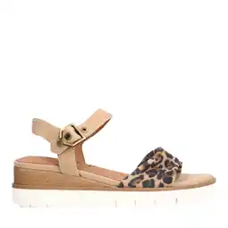 Wehkamp No Stress suède sandalen met panterprint beige aanbieding