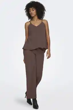 Wehkamp ONLY wide leg highwaist broek bruin aanbieding