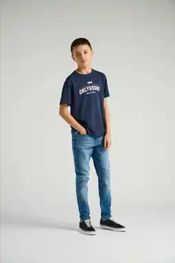 Wehkamp ONLY & SONS JUNIOR T-shirt donkerblauw aanbieding