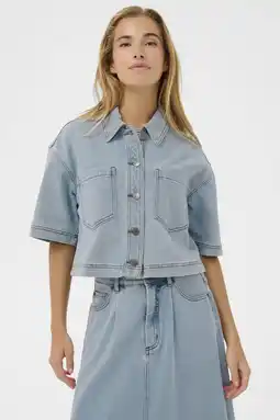 Wehkamp Kaffe blouse medium blue denim aanbieding