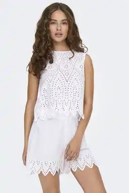 Wehkamp ONLY mouwloze top broderie aanbieding