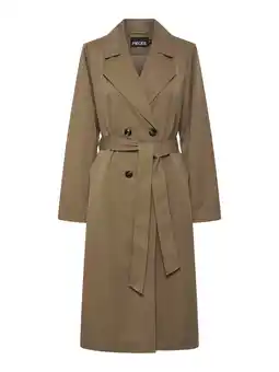 Wehkamp PIECES Curve trenchcoat bruin aanbieding