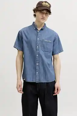 Wehkamp JACK & JONES ORIGINALS relaxed casual overhemd medium blue denim aanbieding