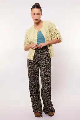 Wehkamp FLURESK wide leg regularwaist broek met panterprint bruin aanbieding