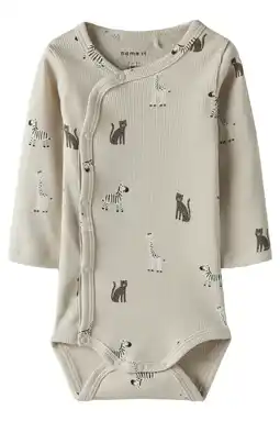 Wehkamp NAME IT BABY romper met overslag beige aanbieding