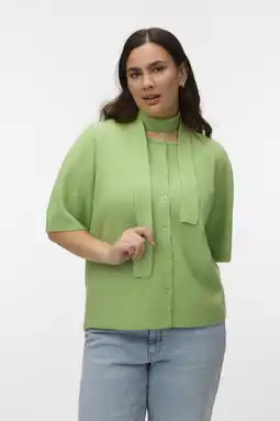 Wehkamp VERO MODA CURVE vest groen gebreid aanbieding