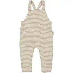 Wehkamp LEVV Newborn regular gestreepte tuinbroek bruin aanbieding