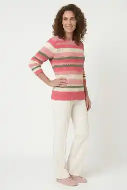 Wehkamp gardeur gestreepte pullover gebreid koraalrood aanbieding
