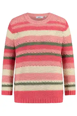 Wehkamp gardeur gestreepte pullover gebreid koraalrood aanbieding