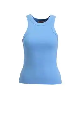 Wehkamp Ruby rib gebreid singlet lichtblauw aanbieding