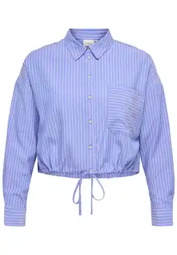 Wehkamp ONLY CARMAKOMA gestreepte blouse blauw aanbieding