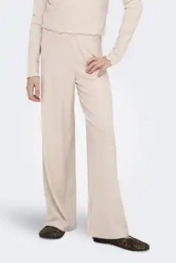 Wehkamp KIDS ONLY GIRL wide leg casual broek ecru aanbieding