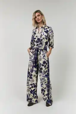 Wehkamp Lollys Laundry wide leg highwaist broek blauw aanbieding
