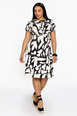 Wehkamp YOEK gebloemde jurk Plus Size - ecru aanbieding