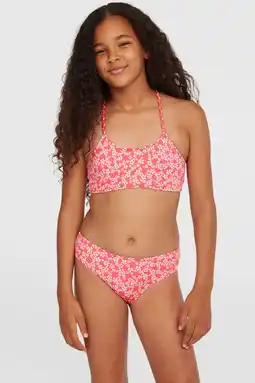 Wehkamp O'Neill crop bikini Tropics roze/wit aanbieding