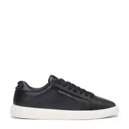 Wehkamp Tommy Hilfiger leren sneakers zwart aanbieding