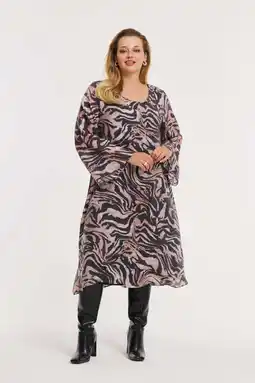Wehkamp YOEK A-lijn jurk beige aanbieding