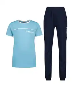 Wehkamp Messi T-shirt + joggingbroek lichtblauw/donkerblauw aanbieding