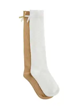 Wehkamp WE Fashion kniesokken - goud/wit (set van 2) aanbieding