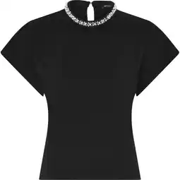 Wehkamp Bruuns Bazaar blouse zwart met parels aanbieding