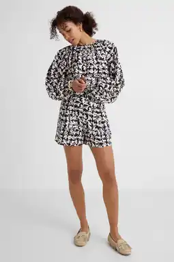 Wehkamp Ruby short met ceintuur en linnen all-overprint aanbieding